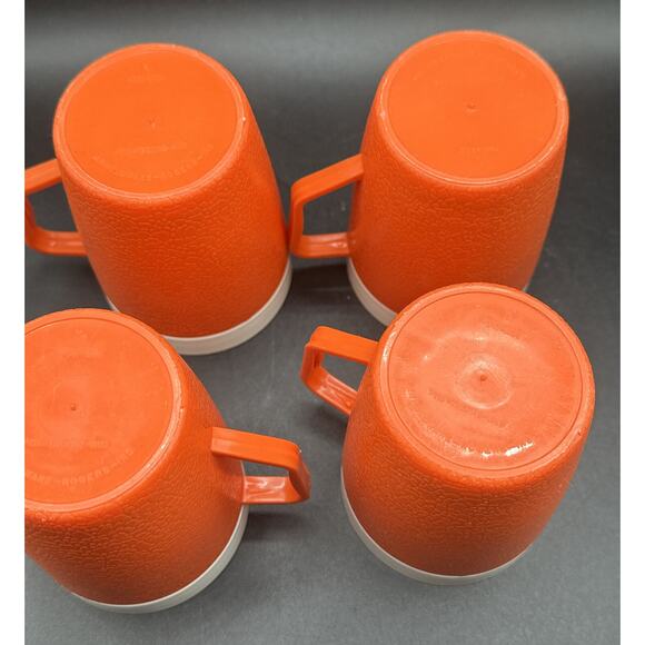 4 MCM Burnt Orange Vintage 60s' Arnoldware Thermo-mugs Camping Cups Glamping 3O - Picture 9 of 10